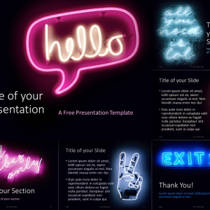 Neon Signs Template for PowerPoint and Google Slides